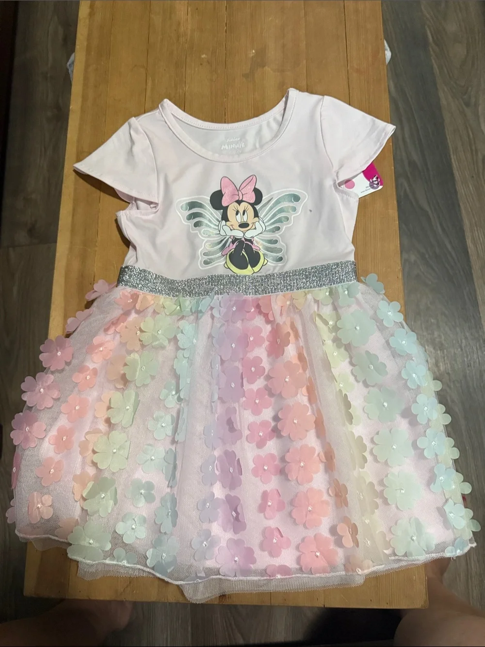 Disney Pastel Floral Tulle Minnie Mouse Dress - Pink